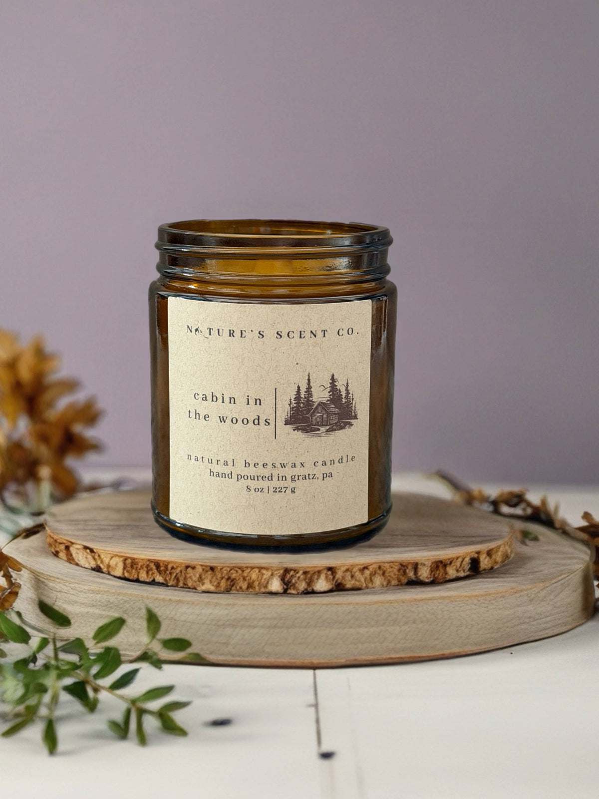 Cabin In The Woods | Beeswax Candle | Wood Wick | Gift