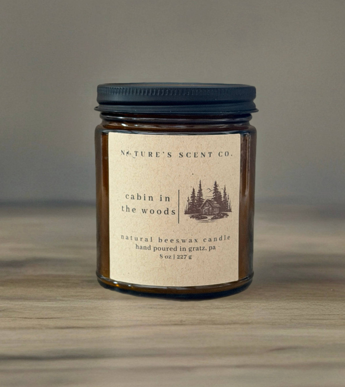Cabin In The Woods | Beeswax Candle | Wood Wick | Gift
