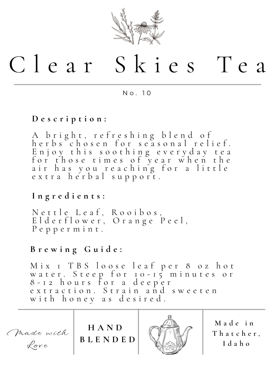 Clear Skies Tea - seasonal relief